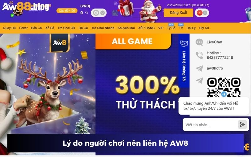 3 lý do người chơi nên liên hệ AW8 nhanh chóng